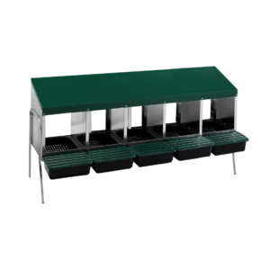 Laying Nest Box 5 compartments plastic floor with legs