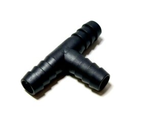 Tee-joint T form, 10x7x10mm, ABS black
